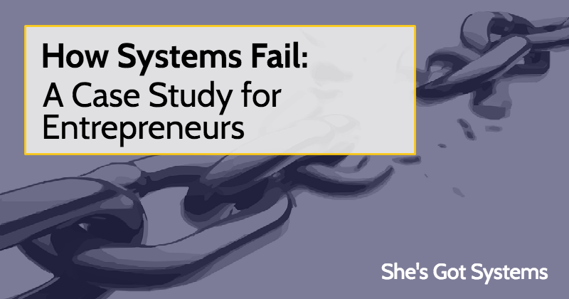 How Systems Fail: A Case Study for Entrepreneurs