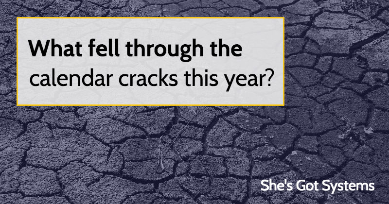 What fell through the calendar cracks this year?